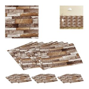 Papier Peint Intissé Marron Aspect Mur À Lamelle Bois - 3D Panneau  Revetement Mural Tasseaux Poutre Decor[u4287] - Cdiscount Bricolage