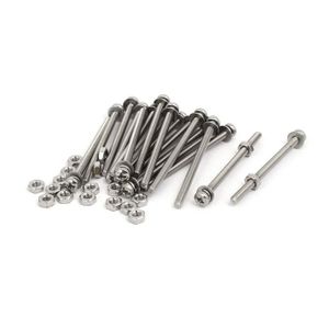sourcing map M2x25mm Acier inox 304 vis t/ête cruciforme /écrou vis avec Rondelle12 Set