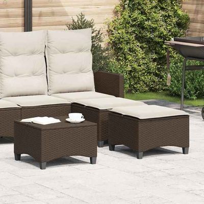 VidaXL Canapé d'Angle de Jardin avec Coussins et Repose-pieds, Siège avec Dossier, Meuble de