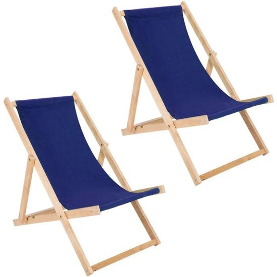 Chaise Longue Pliante En Bois Massif – Lot De 2, Sans Accoudoirs, Réglable 3 Positions, Capacité 120kg, Revêtement OEKO-TEX - 3