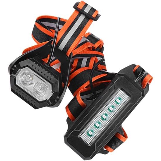 Lampe De Course Avec Bandes Réfléchissantes – 400 Lumens, Rechargeable USB, Étanche IPX-4, Angle Réglable, 2 Brassards Inclus