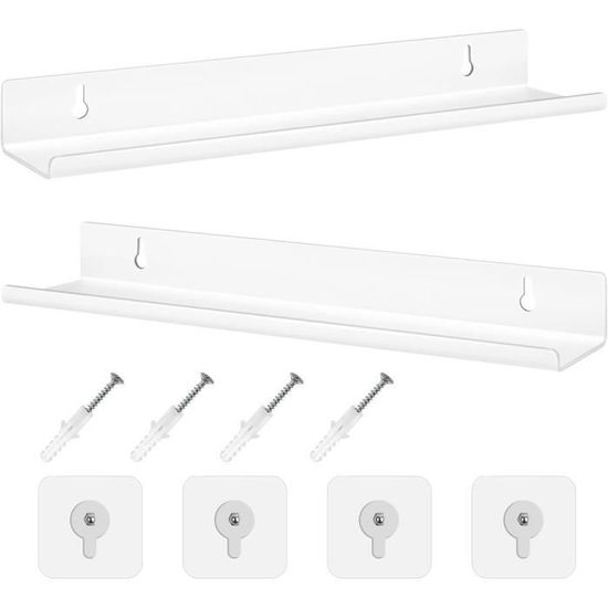 Lot De 2 étagères à épices Sans Perçage - Support Métal Avec Adhésif Et Vis - Pour Porte De Placard Ou Mur De Cuisine