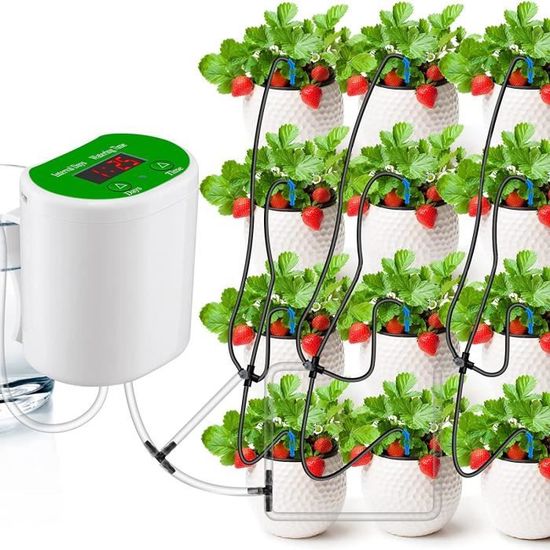 OUKENS Kit Arrosage Automatique Intérieur Avec Minuterie - Irrigation Goutte à Goutte Pour Plantes, Balcon Et Jardin