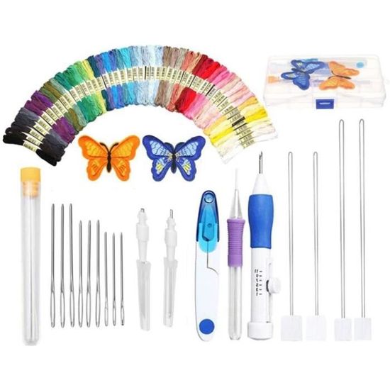 Kit De Couture Portable Pour Enfants Avec Aiguilles Et Fils Multicolores - Trousse Broderie Débutant, Activités Manuelles - 4