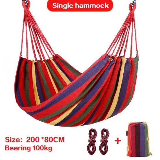 Hamac Jardin Dallas 3,6m Rouge - Double Toile - Supporte Jusqu'à 200kg - Parfait Pour Camping Et Jardin