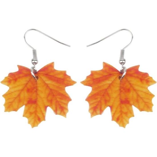 Décoration Automne Feuille D'érable Acrylique 2D - Ornement Suspendu 11x13cm Pour Intérieur/extérieur - 9