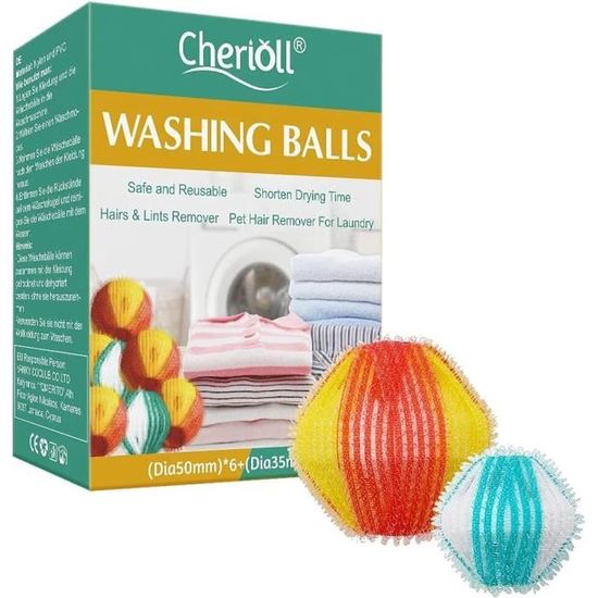 TMISHION Boule de lessive Lot de 6 Boules de Séchage en Plastique