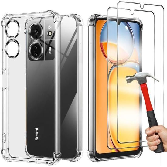 Coque Silicone Renforcée + 2 Verres Trempés Pour Xiaomi Redmi 10C - Pack Complète Little Boutik