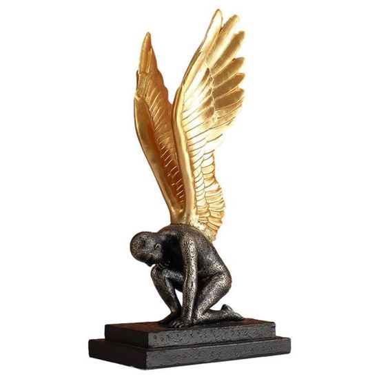 Creative Angel Wing Figurine Vivid 3D Angel Statue Art Chambre Salon Bureau Table Jardin Décoration Ornement Aile d'or