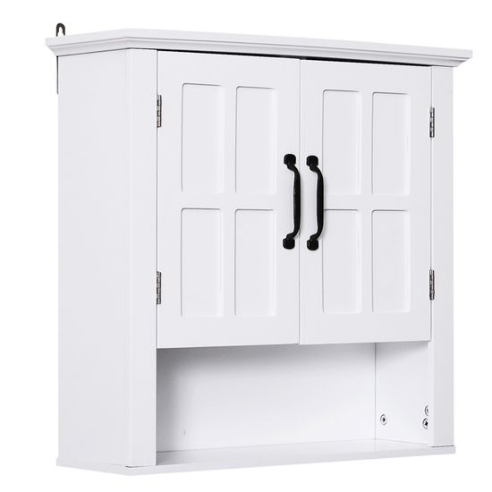 Armoire haute murale de salle de bain ou WC placard 2 portes 2 étagères niche dim. 60L x 20l x