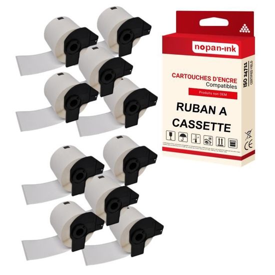 BETCKEY 10 Rouleaux Étiquettes Adresse DK-11209 62x29mm - 8000 Étiquettes Brother