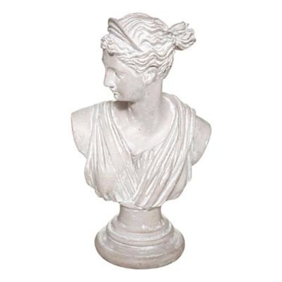 Statuette Déco "Buste Diane" 30cm Blanc