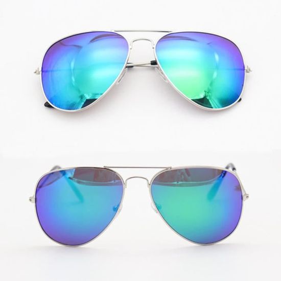Lunettes De Soleil Vintage Double Pont UV400 - Monture Argentée Métal - Look Rétro
