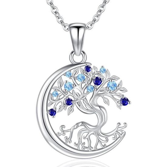 Cadeau Mamie Collier Mère Et Fille Pendentif Arbre De Vie Coeur En Argent 925 Pour Femme Maman, Chaîne 45 Cadeau Marraine