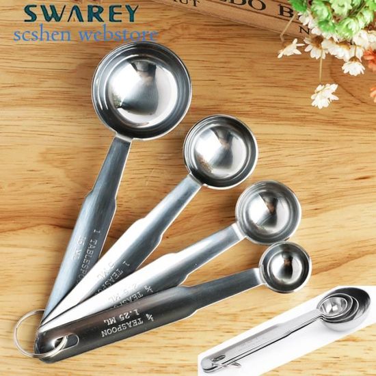 Lot de 5 cuillères doseuse mesure cup tsp et ml pour Mesurer