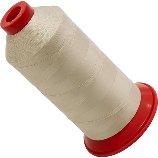 Bobine fil polyester 200m Oeko Tex fabriqué en Europe blanc écru