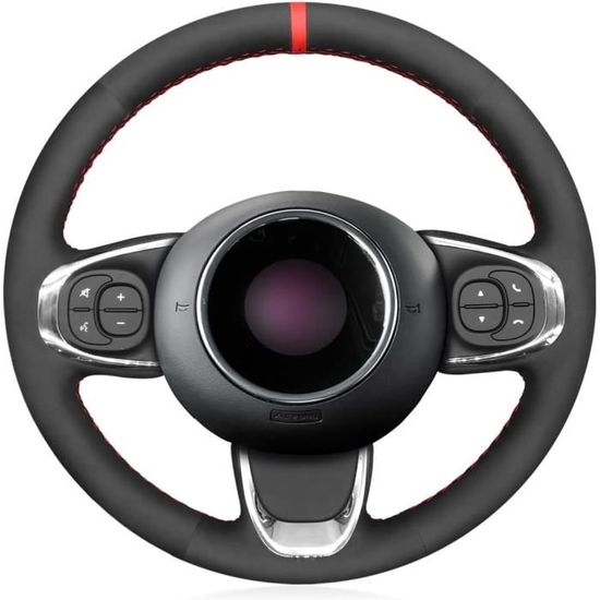Housse Volant Voiture Daim 38cm DIY Coutures Noires - ABSOPRO
