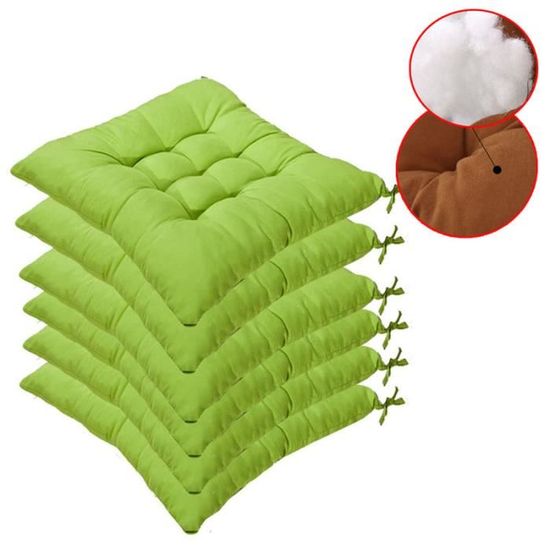 Coussin De Siège ZIBENE 40x40cm - Mousse Mémoire Forme 4cm Avec Attache Velcro