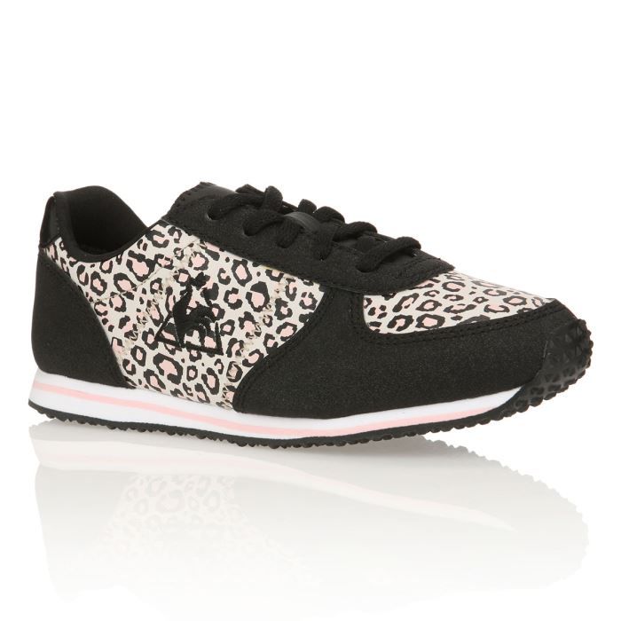 LE COQ SPORTIF Baskets Bolivar Leopard Fille Noir Rose