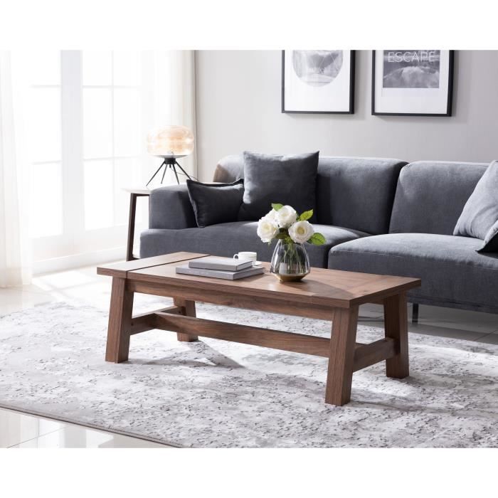 Campagne Table Basse Decor Bois Noyer Ton Miel L 120 X P 57 X H 40 Cm Achat Vente Table Basse Campagne Table Basse Cdiscount