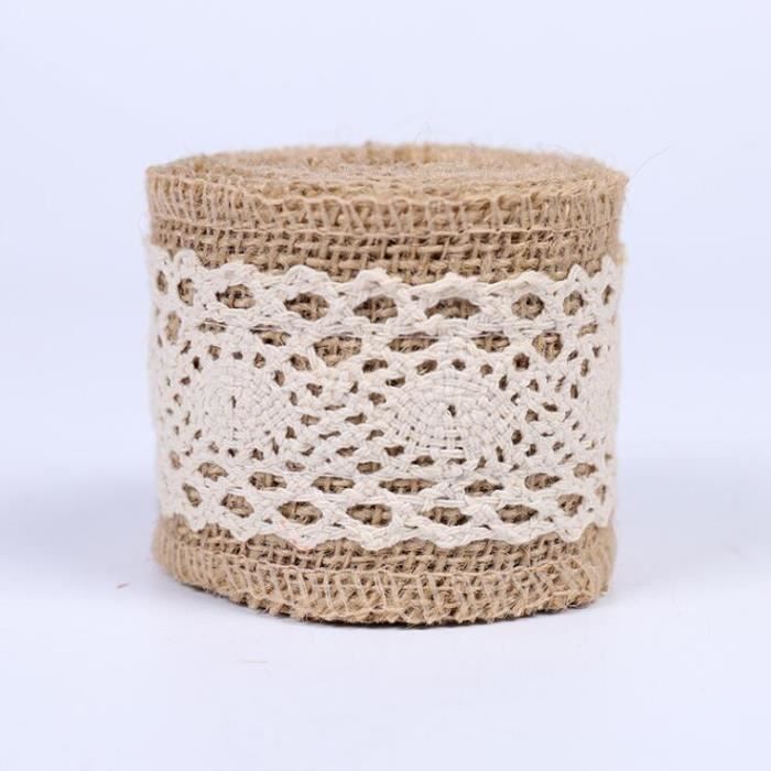 Rouleau De Ruban Jute Naturel 8 Cm X 8 M - Pour Emballage Cadeau Et Décoration Mariage Ou Noël