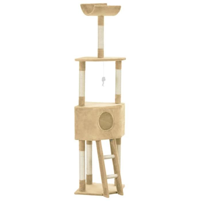 HENGXUAN Arbre à chat avec griffoir en sisal Beige 180 cm