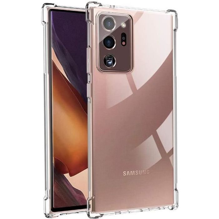 Coque Samsung Galaxy Note 20 Ultra/Note 20 Ultra 5G Housse Transparent Ultra-thin Shell Silicone + 2 Morceaux de Verre Trempé Film