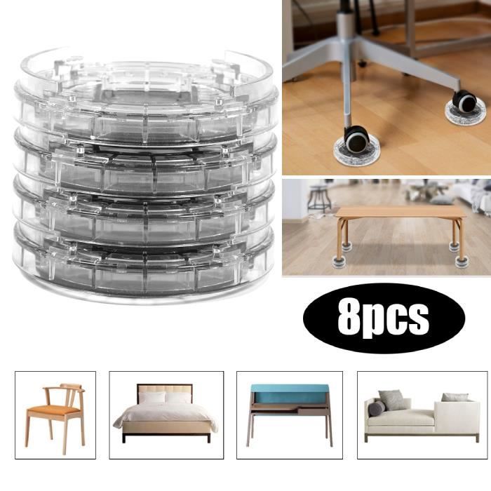 8Pcs multi-slot support de meubles Riser Pieds des meubles rehausseur de lit - table en plastique