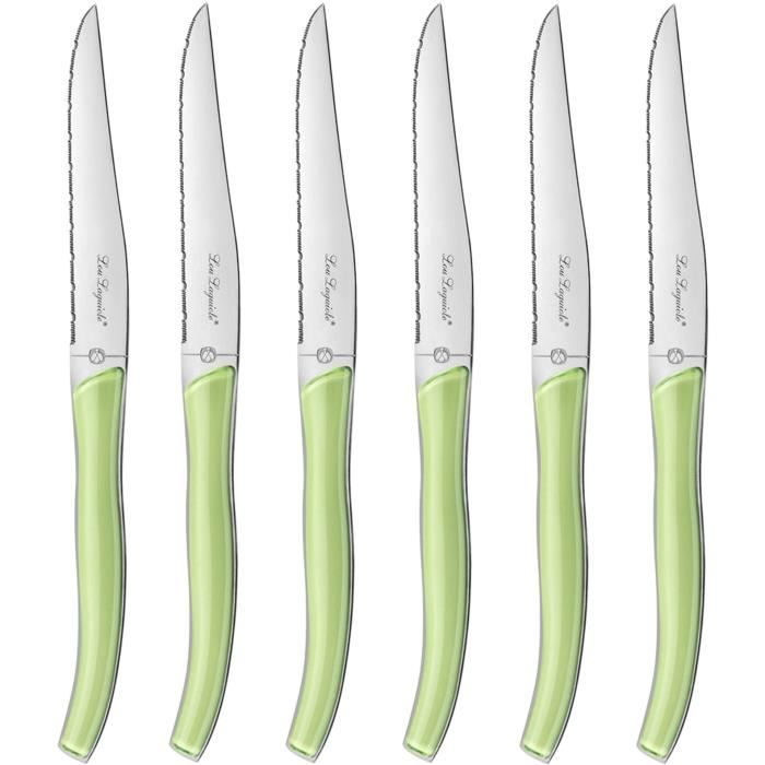 LOU LAGUIOLE - 827646 - Coffret 6 couteaux steak - Star Vert céladon