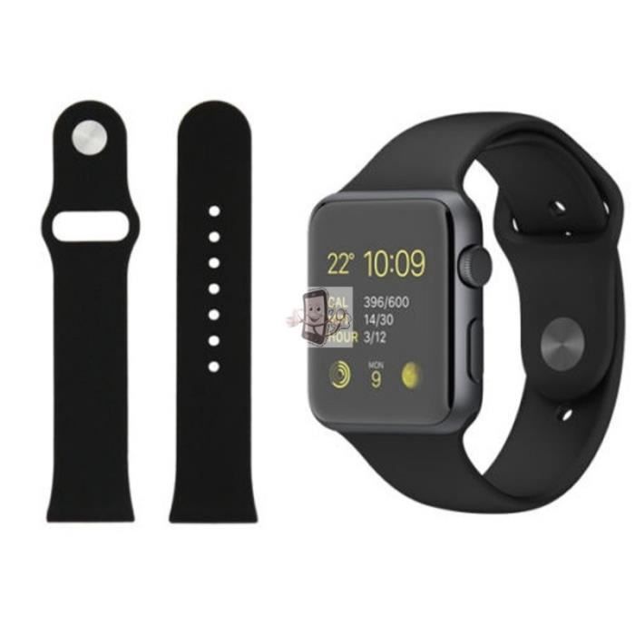 iWatch 42mm Bracelet en silicone Noir