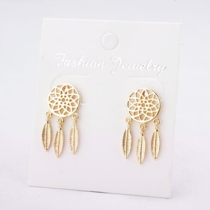 Boucles D'Oreilles - Attrape Rêve Premium - Doré