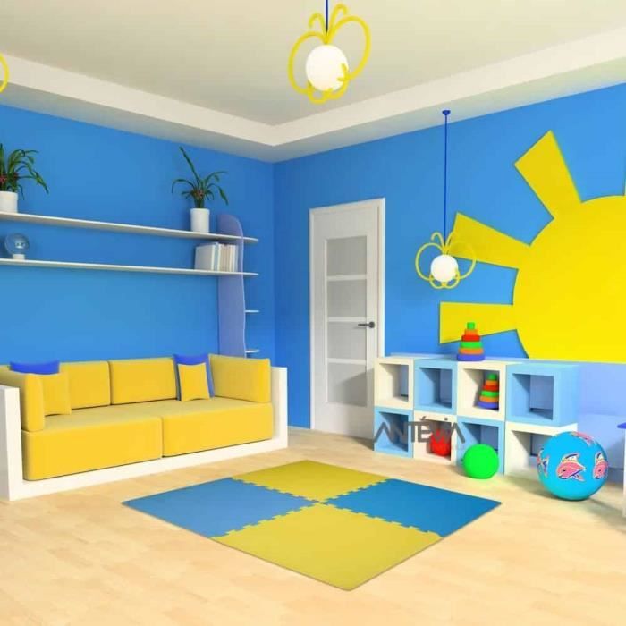 ANTEVIA – Tapis de sol en mousse sans BPA - Plus de 30 Coloris : Dalle clipsable protection jeux sport enfant bébé gym souple