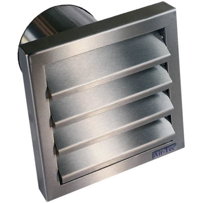 Bouche d'aération avec clapet anti-retour Wallair N31846 12.5 cm acier inoxydable