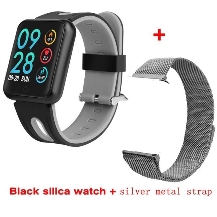 Greentiger P68 montre intelligente Sport IP68 étanche Fitness Tracker fréquence cardiaque pression artér - silica add metal - WL1741