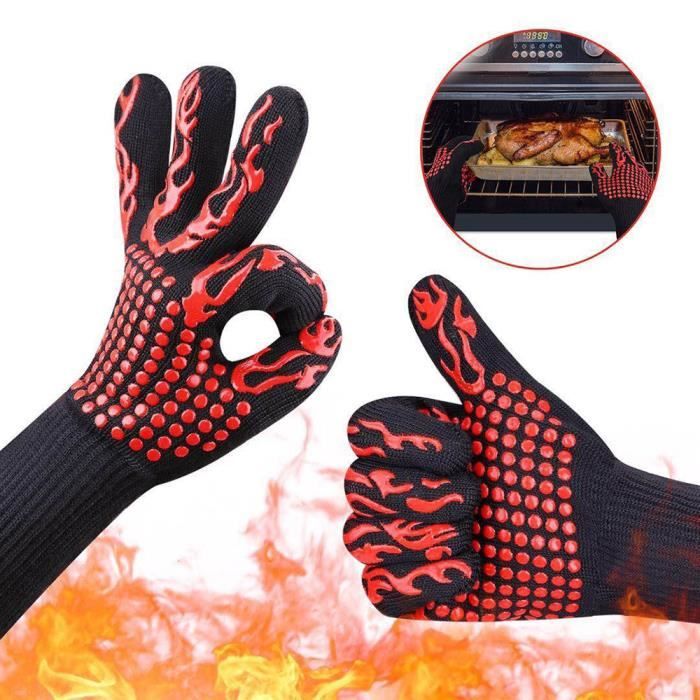 Gants de sécurité en coton BBQ 1 pièce extrêmement résistants à la chaleur gants en aramide 300 500Centigrade grill BBQ - Type 04