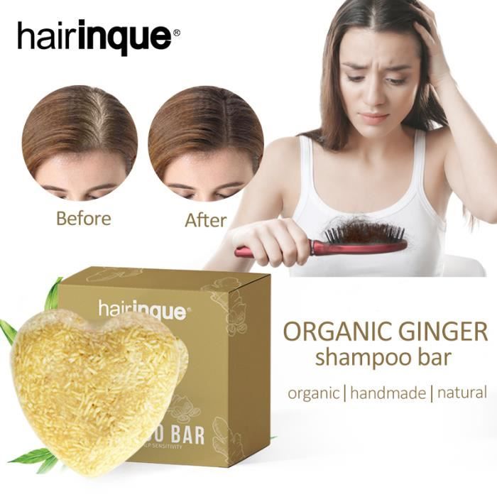Organic Ginger Shampoo Bar Prevent Hair Loss Growth Hair Shampoo Natural Plant Extract No Chemicals Vegan Products