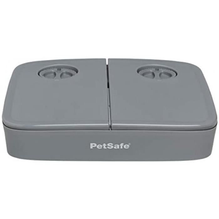 distributeur de croquettes automatique par minuterie pour 2 repas pour chien-chat, résiste aux pattes curieuses, contrôle des portio