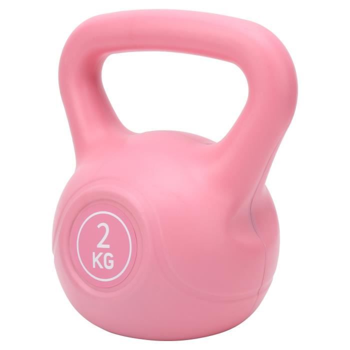Fydun Kettlebell 2KG Haltère de bouilloire d'entraînement de levage de bras de Kettlebell de fitness 2KG avec poignée large