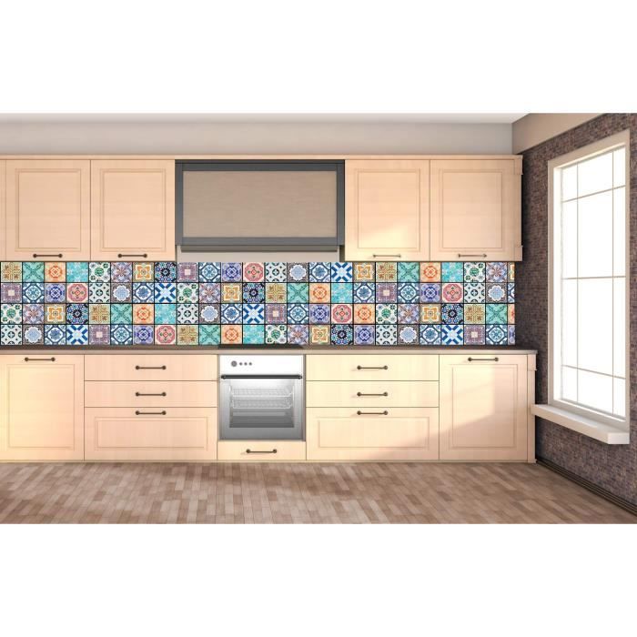 DIMEX LINE Sticker crédence - Cuisine Vintage Carreaux 350 x 60 cm - Crédences adhésives