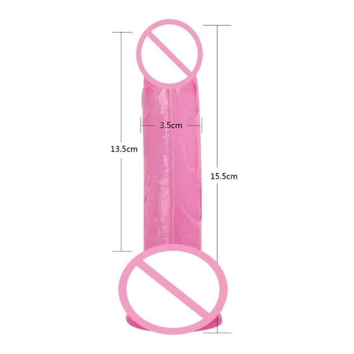 AUCUNE Sextoy,Femme doux Transparent gode godemichet anal réaliste forte ventouse jouet sexuel pour adulte g point - Type S pink 3cm