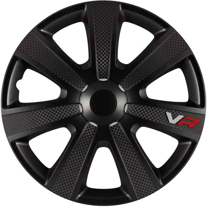 Carpoint enjoliveurs VR Carbon 14 pouces ABS noir ensemble de 4