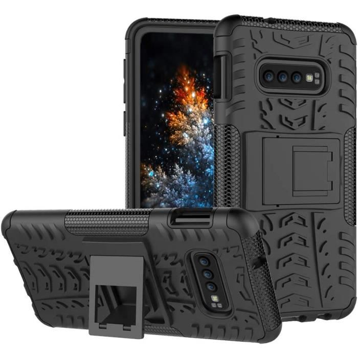 Samsung S10e Coque - Etui Housse Robuste Protection de Double Couche d'Armure Lourde Antichoc Housse avec Béquille SamsH1