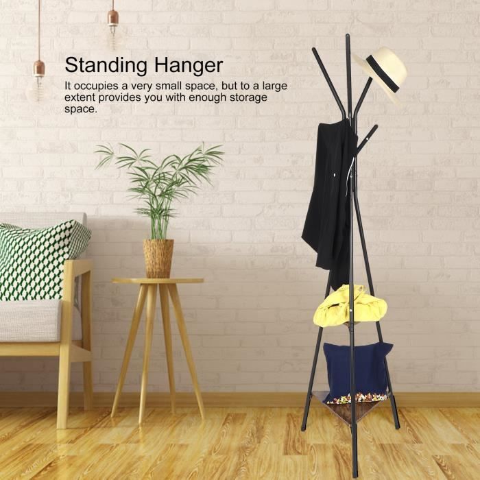 KOR Porte Manteau Triangulaire Arbre sur Pied pour Manteaux Chapeaux