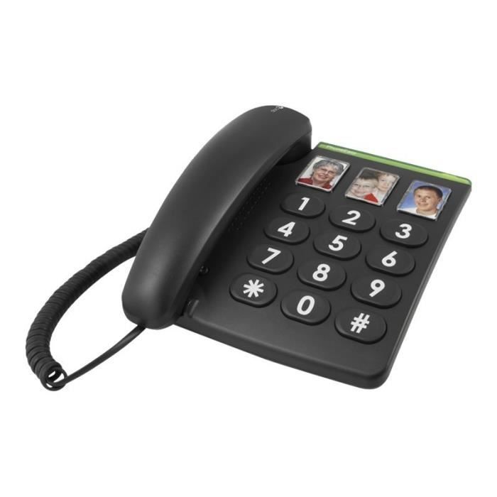 DORO PhoneEasy 331ph Téléphone filaire noir