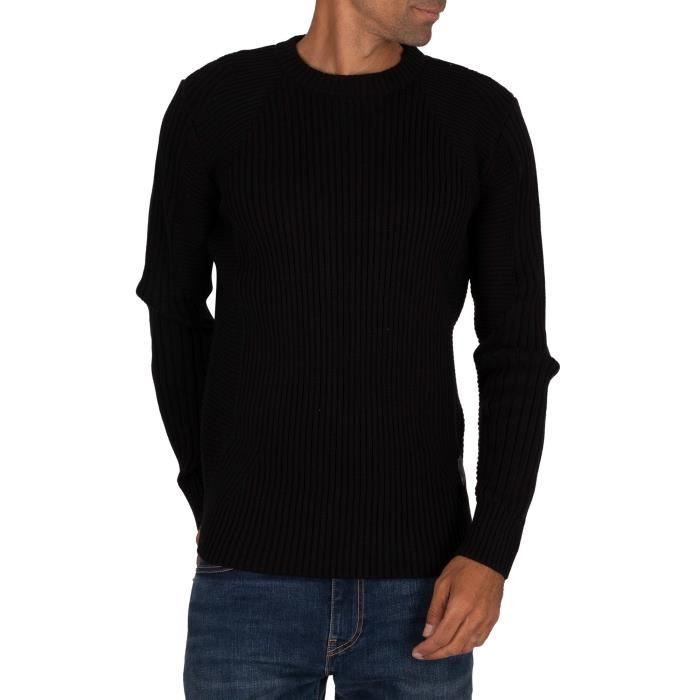 G-Star Pull tricot de motard 3D, Noir, Homme