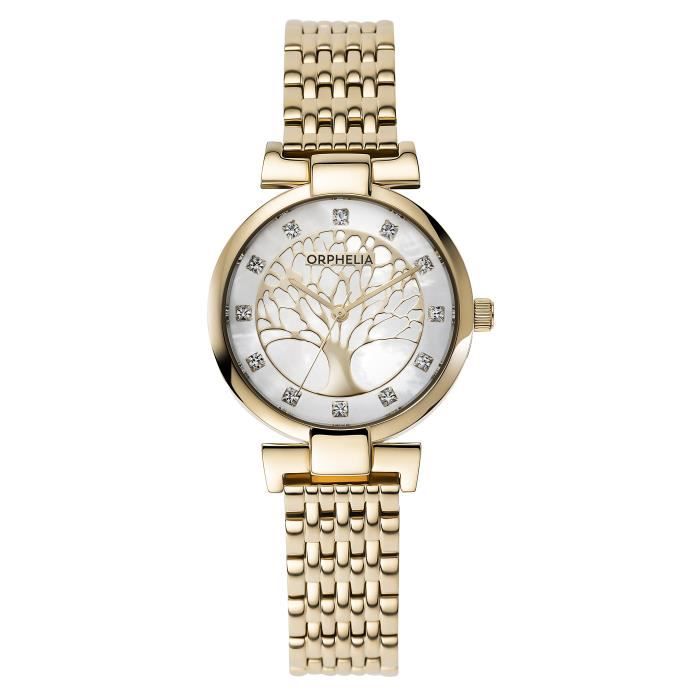 ORPHELIA - Montre Femmes - Quartz - Analogique - Bracelet en Acier inoxydable - Doré - OR12701