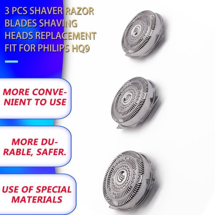 3 pcs rasoir lames de rasoir têtes de rasage remplacement adapté pour Philips HQ9070 HQ9080 HQ8240 - 8260 PT920