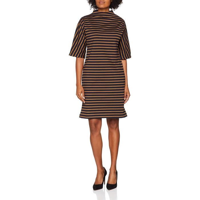 Petit Bateau Robes MC, Multicolore (Smoking/Brindille 01), Large (Taille Fabricant: 3 (L)) Femme - 4443901240-01