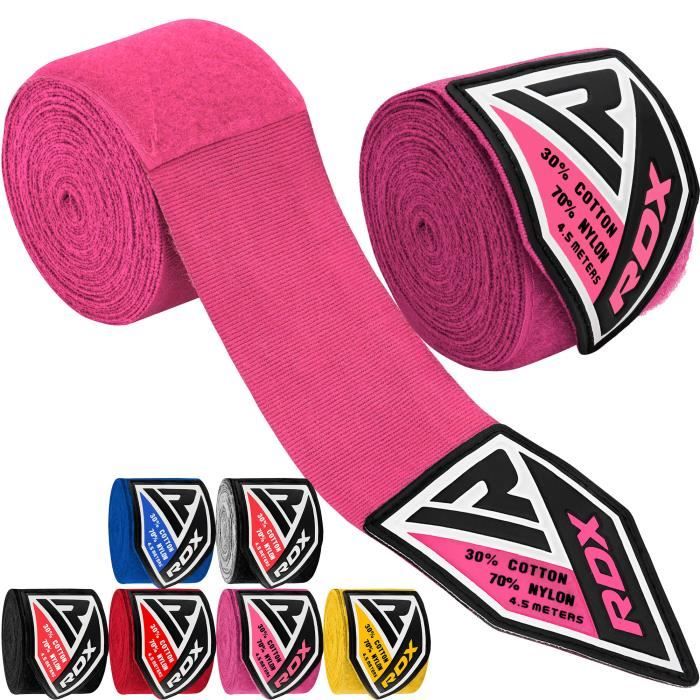 RDX MMA Bandes Élastiqué Mains Intérieur Gants Mitaine Boxe Arts Martiaux 4,5 Mètres Bandage Poignet Entrainement Muay Thai