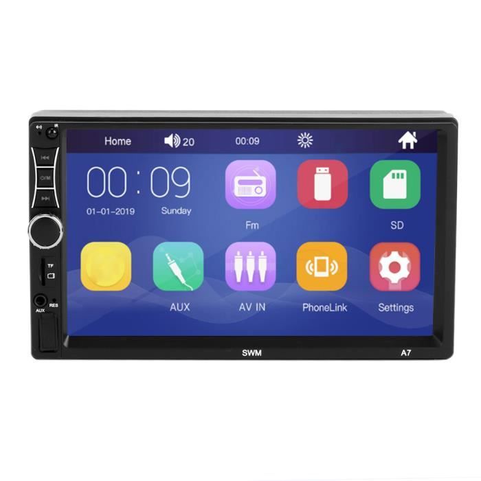 Zerodis 2 Din MP5 7in 2 DIN TFT Bluetooth voiture MP5 lecteur HD téléphone interconnexion MP3 Radio SWM A7 pour Android / IOS